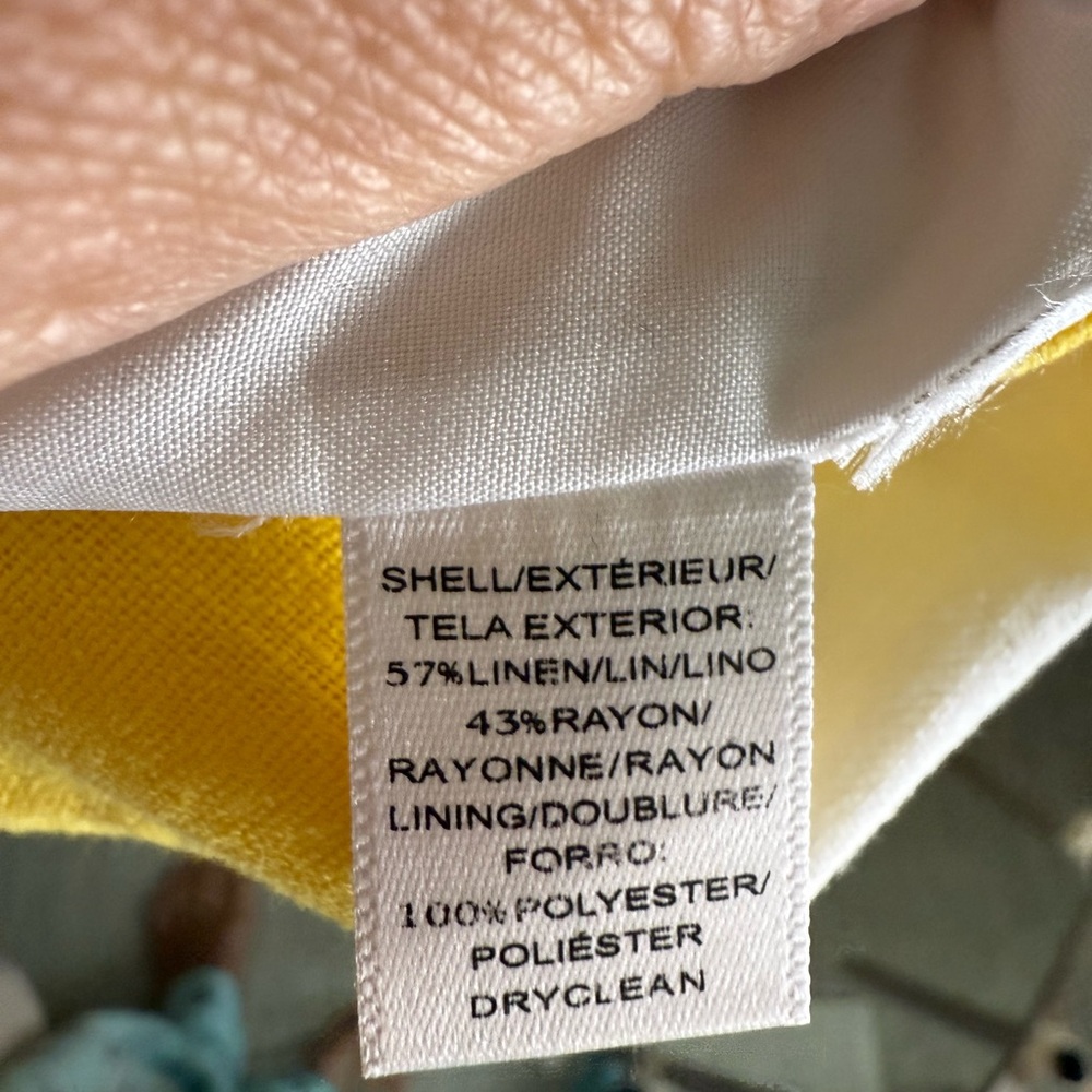 Yellow and White Strapless Dress - Picture 4 of 6